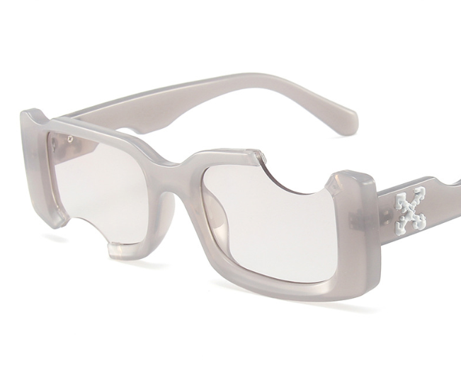 Окуляри з незвичайною оправою, сірі, прямокутні