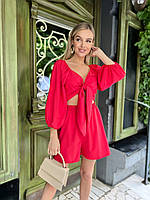 Пляжний костюм із софту. Колір червоний, розмір 46-48