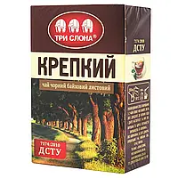 Чай чорний байховий листовий три Слони Міцний 80г