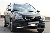 Кенгурятник УС двойной d60/42 на Volvo XC-90 2008-2013 защита с нержавейки на Вольво ХС