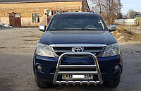 Кенгурятник с нержавейки на Toyota Fortuner 2005-2011 d60 высокий