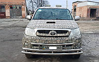 Кенгурятник ус двойной d60/42 на Toyota Hilux 2004-2015 передняя защита на Тойота Хайлюкс