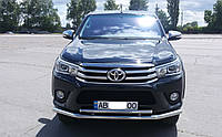 Кенгурятник УС двойной d60/42 на Toyota Hilux 2015+ защита переднего бампера на Тойота Хайлюкс