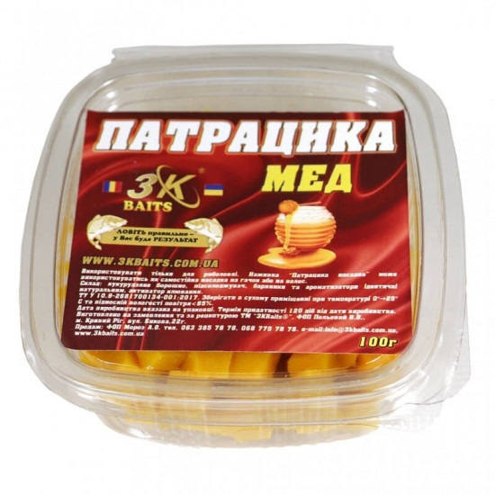 Патрацика 3KBaits насадочна мед 100г (3к15002), фото 1