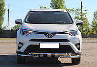 Кенгурятник на Toyota RAV4 2016-2018 УС SHARK двойной