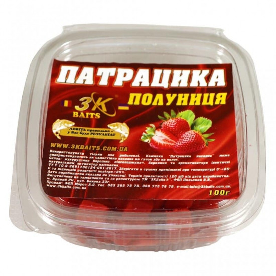 Патрацика 3KBaits насадочна полуниця 100г (3к15005), фото 1