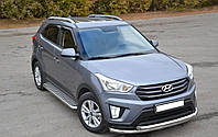 Кенгурятник УС двойной d60/42 на Hyundai Creta 2014+ защита с нержавейки на Хюндай Крета