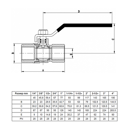 Кран шарової латунний Duble-lin з ручкою 1/2" В (78-0143), фото 2
