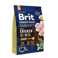 Brit Premium by Nature JUNIOR М (Брит Премиум Нечурал Джуниор М) корм для щенков средних пород от 1 мес. 3 кг.