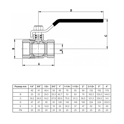 Кран шарової латунний Duble-lin Base з ручкою 1/2" У (78-03), фото 2
