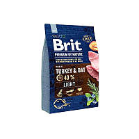Brit Premium by Nature Light Turkey Oats (Брит Преміум Нечурал Лайт Індейка) корм для собак з понад 3 кілограма.