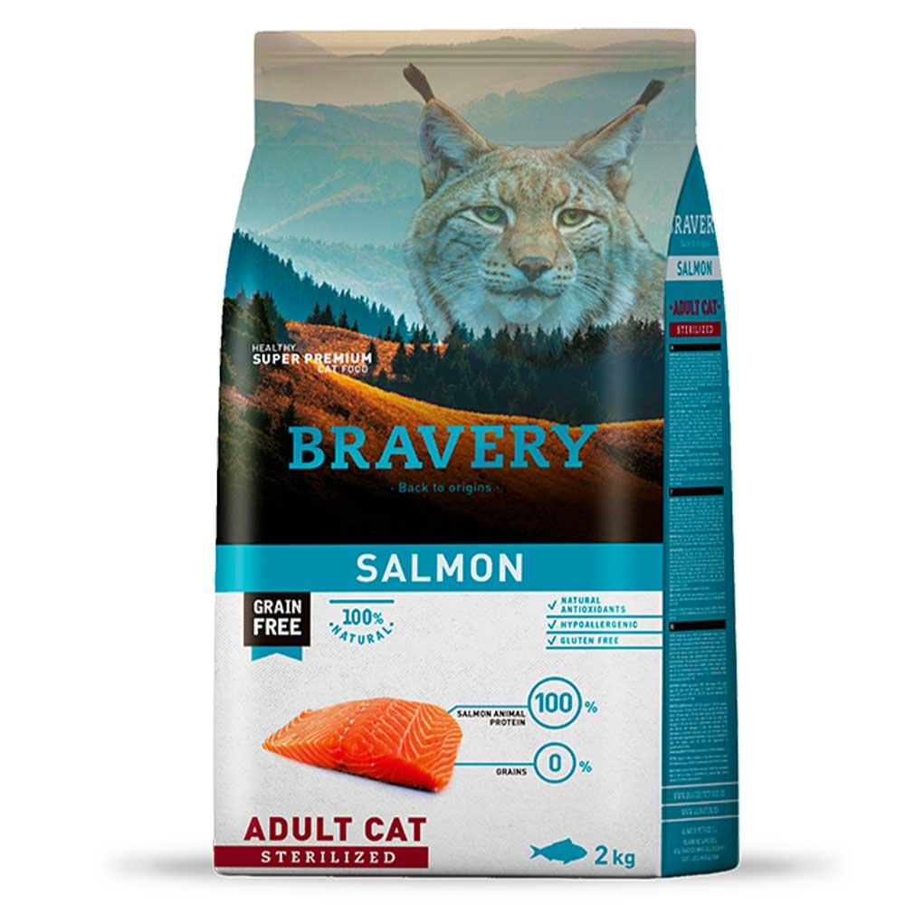 Сухий корм BRAVERY Salmon Adult Cat Sterilized для дорослих стерилізованих кішок із лососем, 2 кг