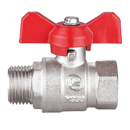 Кран шарової латунний Duble-lin Base з метеликом 1/2" ВН (78-079), фото 1