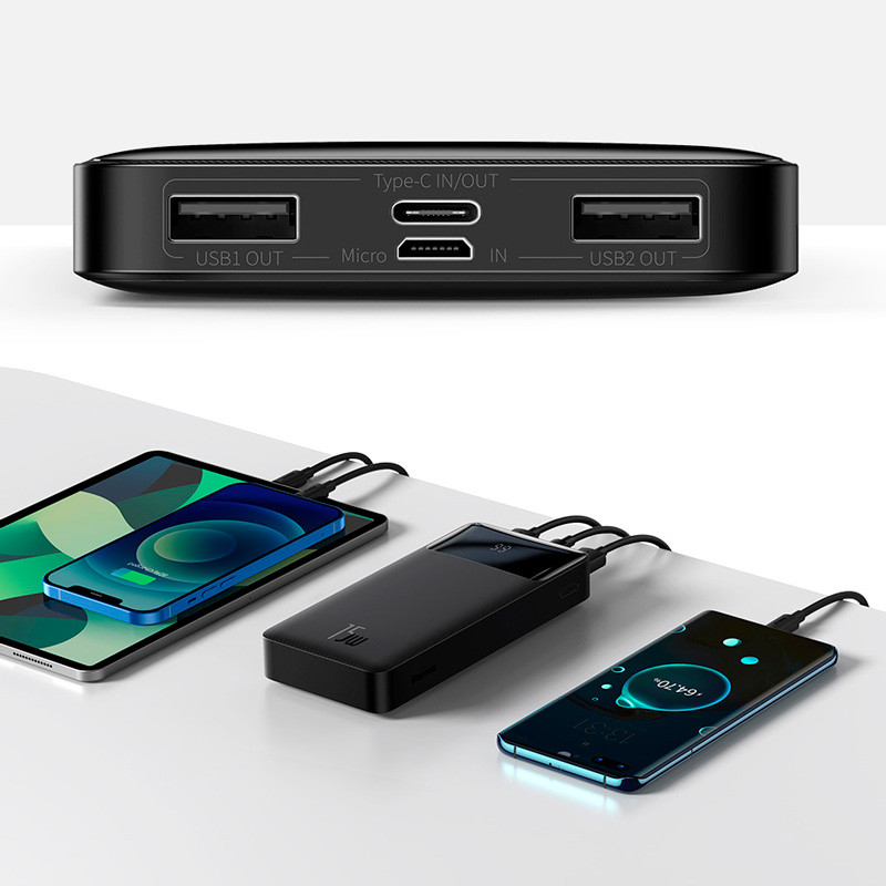 Повербанк Power bank зовнішній акумулятор 10000 мАч із швидкою зарядкою QC 3.0 Baseus оригінал