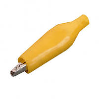 Затискач типу "крокодил" MINI 27 мм, в ізоляції (жовтий)