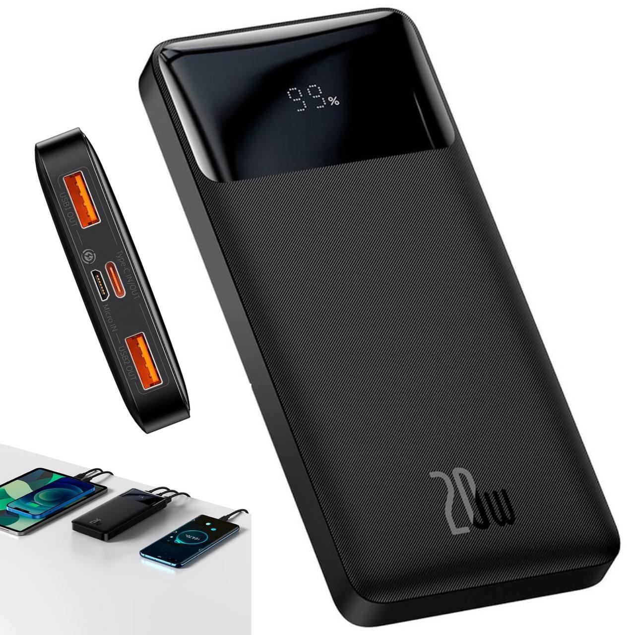 Зовнішній акумулятор повербанк power bank зі швидкою зарядкою QC 3.0 20W 10000 мАг Baseus оригінал