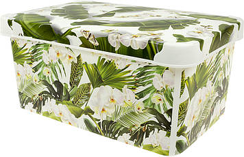 Коробка-бокс "Qutu Style Box" Botanic з кришкою 10л №08437