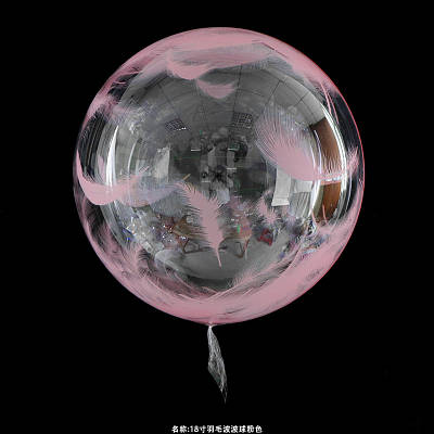 China Бабл Прозорий кристал пір'я рожеве 18 дюймів