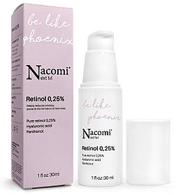 Нічна сиворотка для обличчя з ретинолом Nacomi Next Level Retinol 0,25%, 30 ml.
