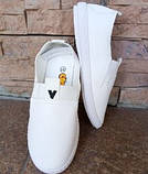 Мокасини для дівчинки білі і рожеві з сердечком 203-16, фото 4