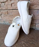 Мокасини для дівчинки білі і рожеві з сердечком 203-16, фото 3