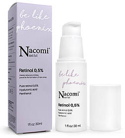 Нічна сиворотка для обличчя з ретинолом Nacomi Next Level Retinol 0,5%, 30 ml.