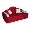 Дитячий диван ліжко для дівчинки MeBelle ETALLE 90х190 з ящиками для речей, червоний, червоний велюр, фото 2