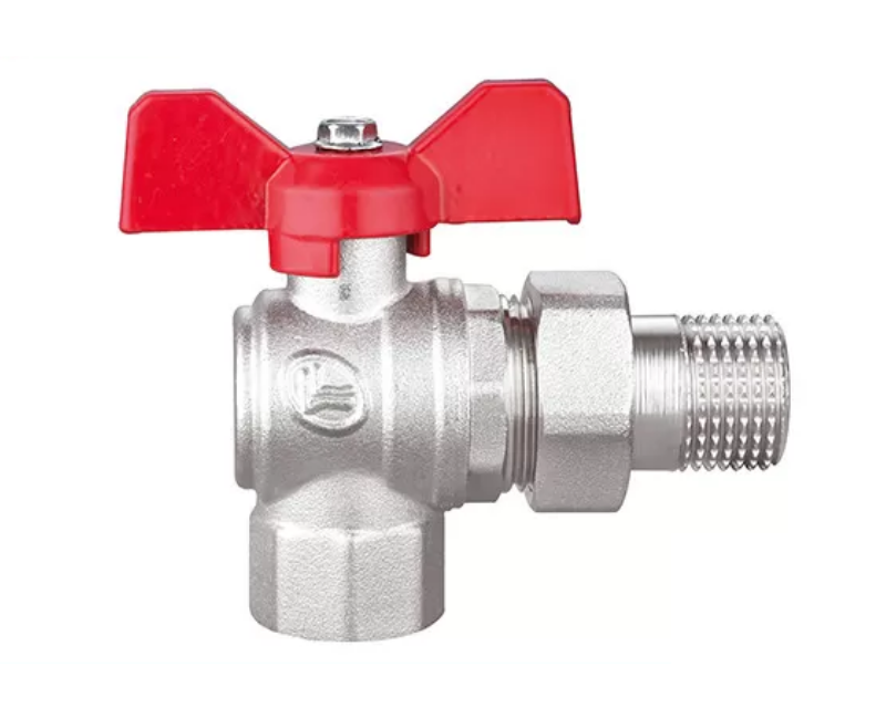 Кран кульової кутової з американкою Duble-lin метелик 3/4" ВН (78-094)