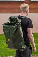 Рюкзак гермомешок хаки для военных 90 литров водонепроницаемый сверхпрочный из ПВХ