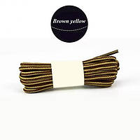 Шнурки в полоску для обуви Brown Yellow 120 см