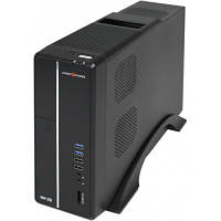 Корпус Logicpower S602BS Slim, Mini-ITX, mATX, 400Вт, 2xAudio, 2xUSB 2.0, кард-рідер, чорно-сріблястий