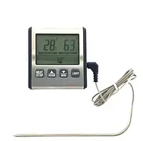 Цифровий термометр із виносним датчиком і таймером сірий Multi Digital Cooking