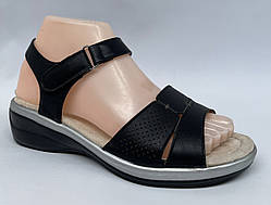 Остання пара! 40 Жіночі босоніжки зі шкіряною устілкою/чорні