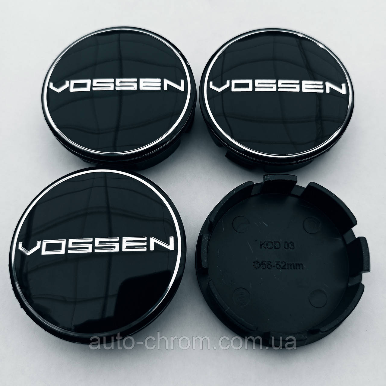 Ковпачки в диски Vossen 52-56 мм чорні, фото 1