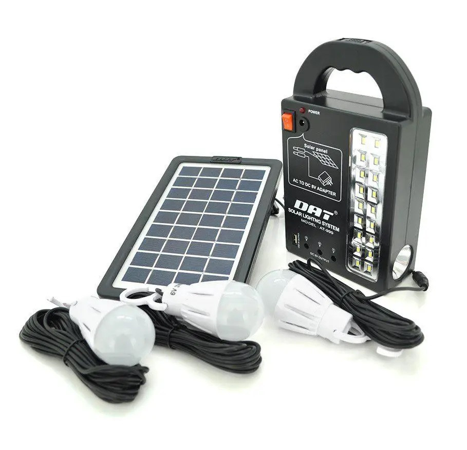 Ліхтар багатофункціональний з сонячною панеллю Solar AT-999 Повербанк з ліхтарем