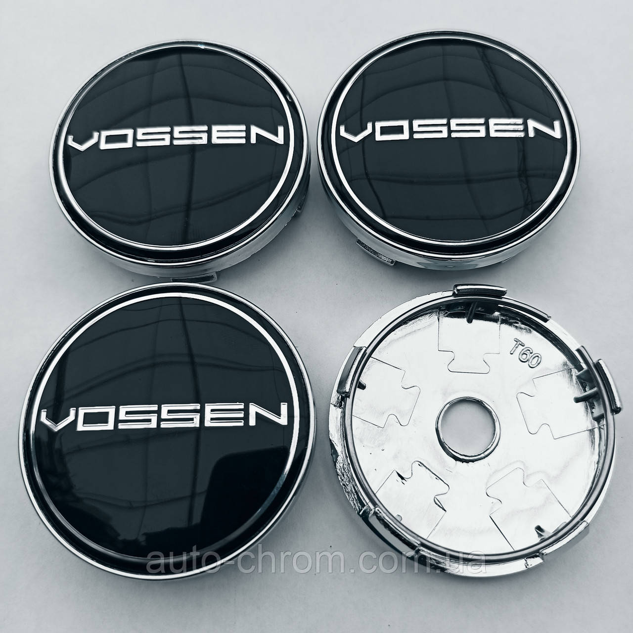 Ковпачки в диски Vossen 56*60 мм чорні