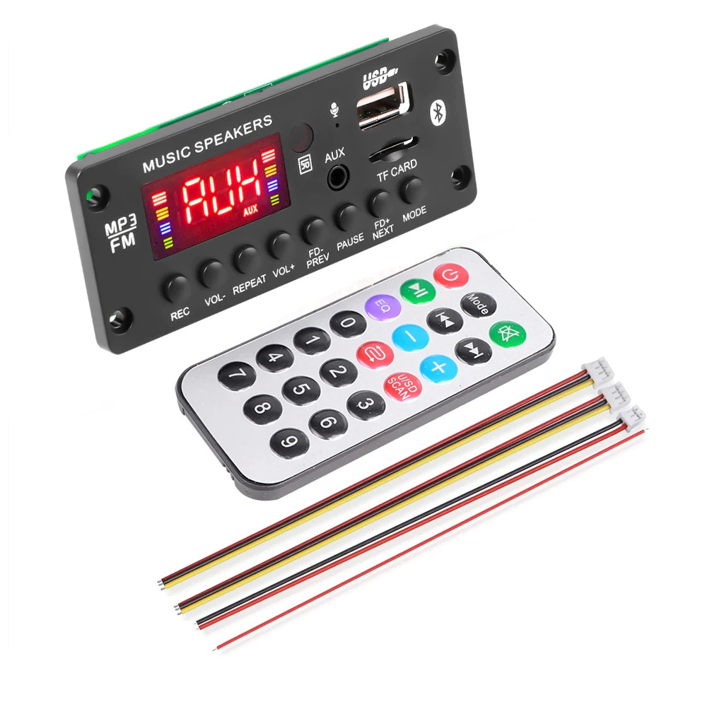 Mp3 модуль з bluetooth 5.0, FM радіо, USB, microSD, вбудованим мікрофоном, модель JQ-D010BT