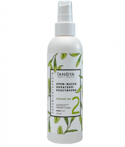 TANOYA Крем-маска колагено-еластинова No 2 Зелений чай, 200 мл, фото 1