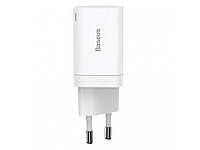 Мережевий зарядний пристрій Baseus Super Si Pro Quick Charger 1USB + 1Type-C 30W CCSUPP-E02 White