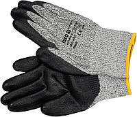 Перчатки рабочие защита от порезов HPPE/полиуретан YATO размер 9, 10