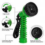 Садовий поливальний шланг розтягувальний 75 метрів гармошка з розпилювачем для поливання MAGIC HOSE 7 режимів, фото 7