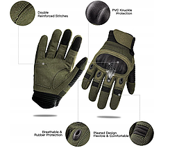 Військові захисні рукавички Tactical ARMY GLOVE зелені, фото 2