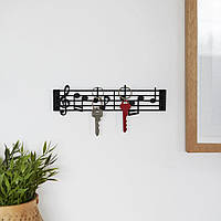 Ключница настенная "Balvi - Музыка" 21.5х6 см, вешалка для ключей в прихожую на стену Черная (ключниця) (TL)