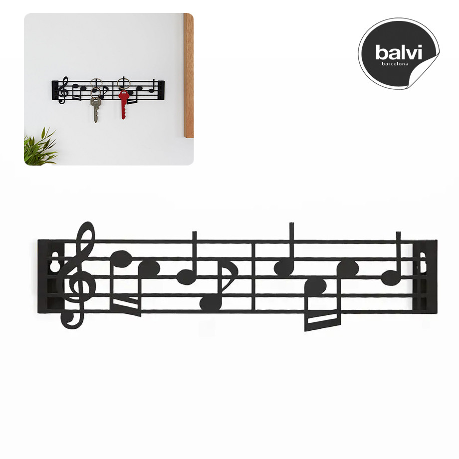 Ключница настенная "Balvi - Музыка" 21.5х6 см, вешалка для ключей в прихожую на стену Черная (ключниця) (GK) - фото 2 - id-p1637992073