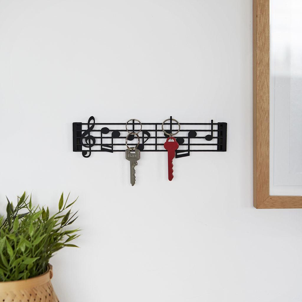 Ключница настенная "Balvi - Музыка" 21.5х6 см, вешалка для ключей в прихожую на стену Черная (ключниця) (GK) - фото 1 - id-p1637992073