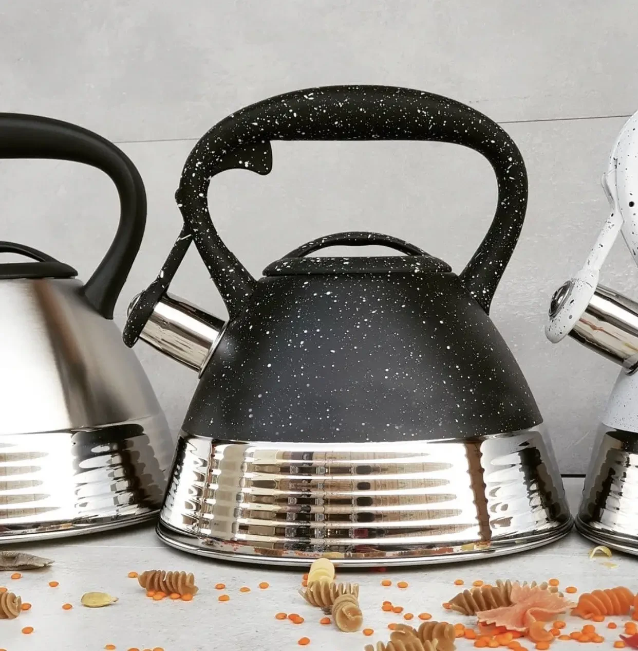 Чайник зі свистком 3л мармурове покриття Edenberg EB-8827 Чайник для індукційної плити Чайник газовий, фото 1