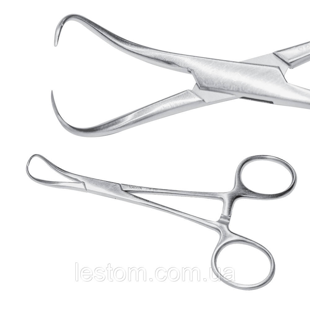 Затискач для операційної білизни по Backhaus Surgicon. Довжина 13,0 см