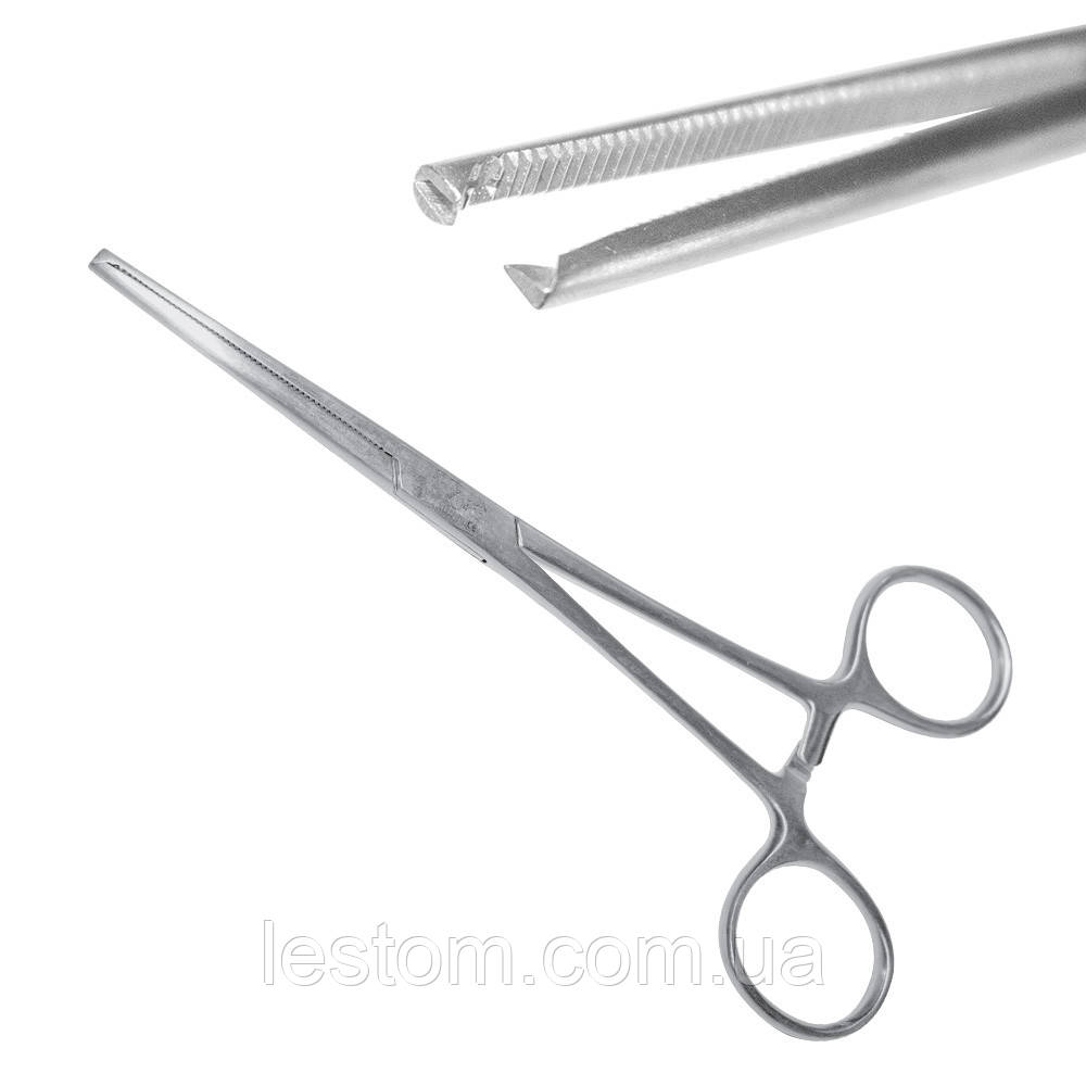 Затискач судинний по Kocher, зубці 1:2, прямий Surgicon. Довжина 16 см
