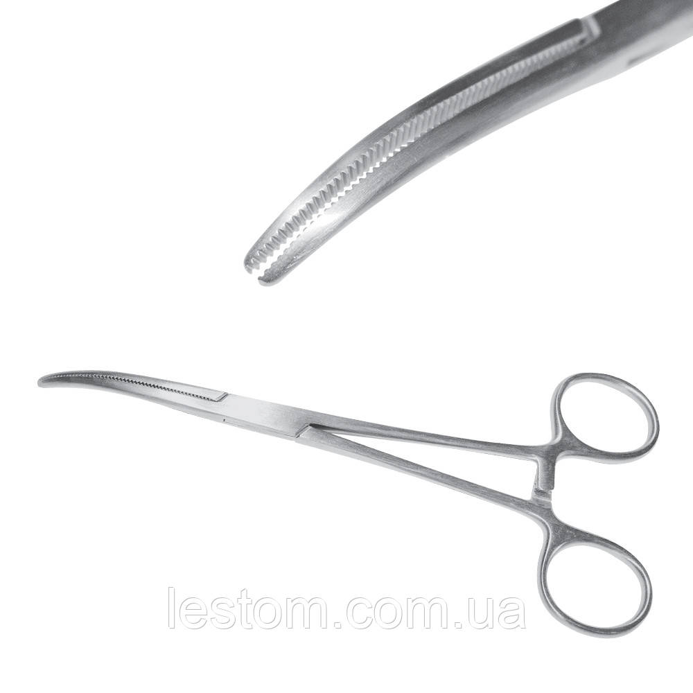 Затискач судинний по Rochester-Pean, зігнутий Surgicon. Довжина 16,0 см, фото 1