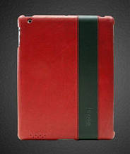 IMOBO leather back cover for iPad 2/3/4, red/black (HCID-02RB)